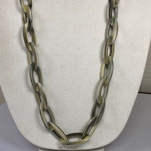 Long gray beige tone J Crew link necklace